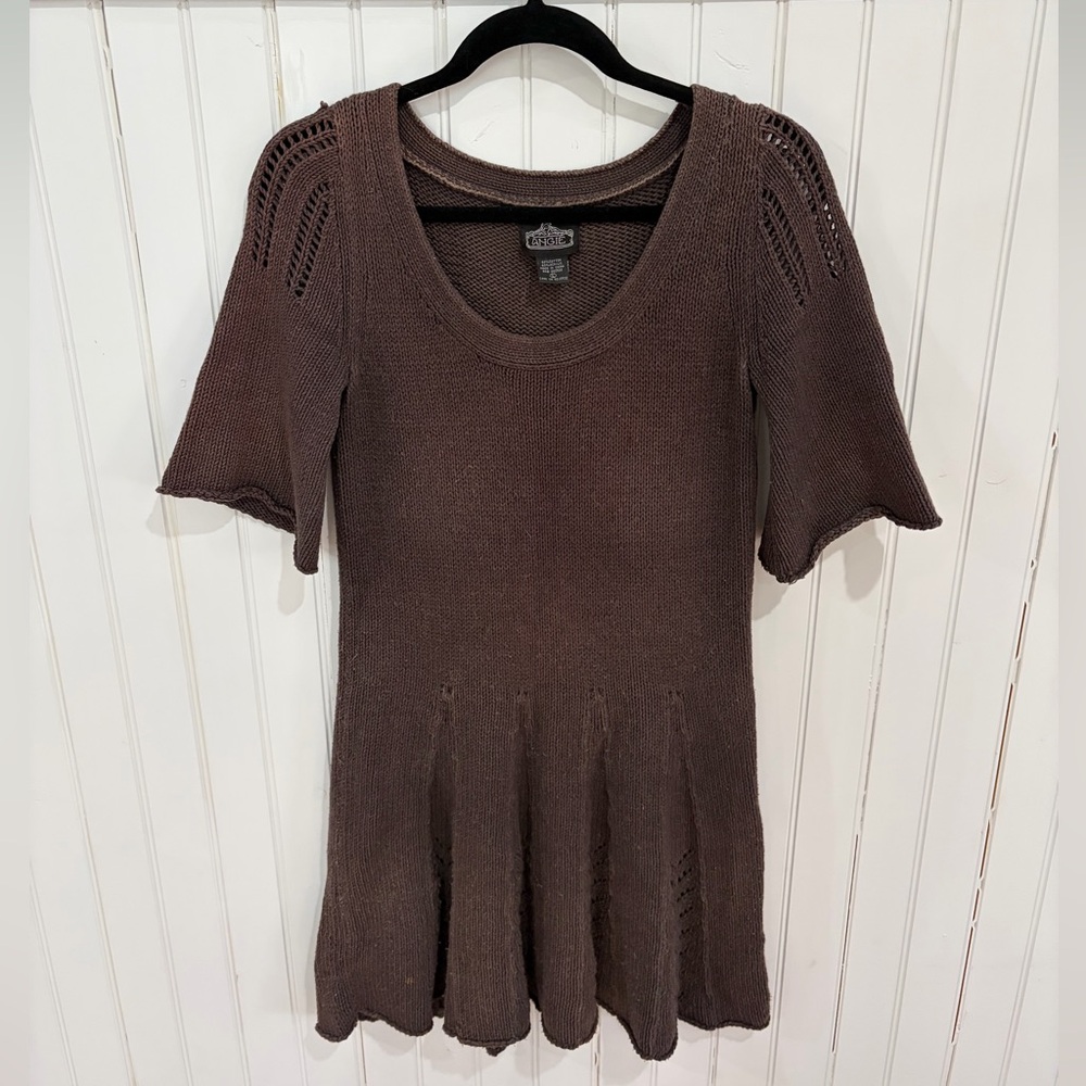 Angie Chocolate Brown Sweater Dress (Large)